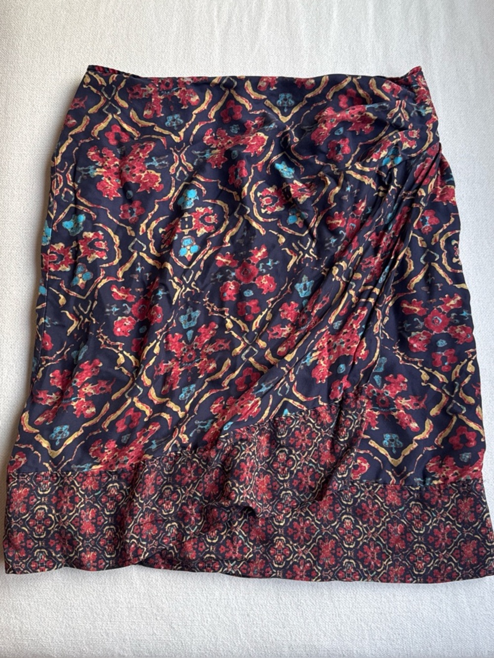 Jones New York 100% silk Multicoloured floral print mini skirt